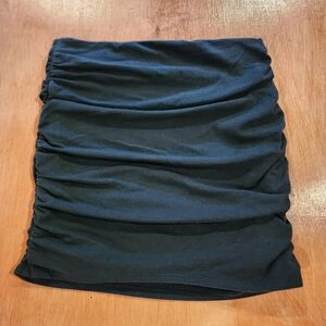 Reformation Black Ruched Pencil Skirt